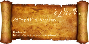 Árpád Vivien névjegykártya